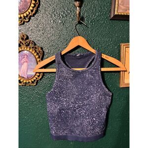 Lululemon Ebb to Street Cropped Racerback Tank Top Sz 6 Distorted Noise Mineral